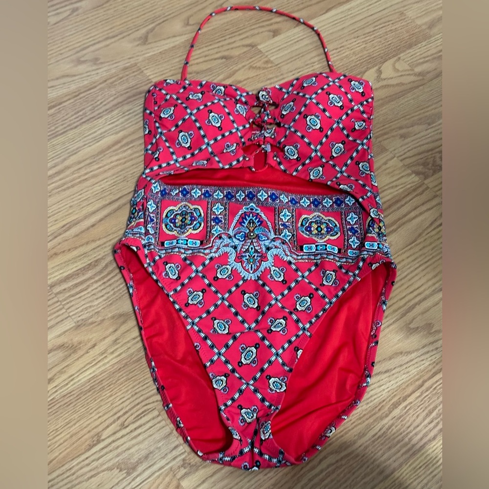 Nanette Lepore Red Printed One-Piece Swimsuit